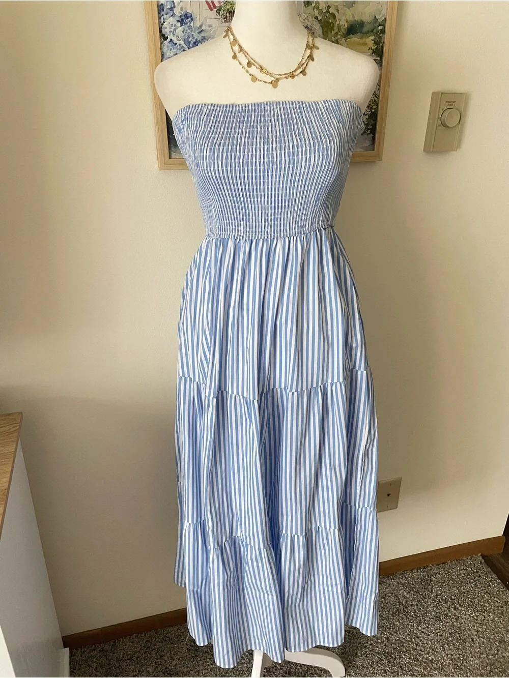 Petal + Pup Maisie Smocked Midi Dress in Size Small - Picture 2 of 4